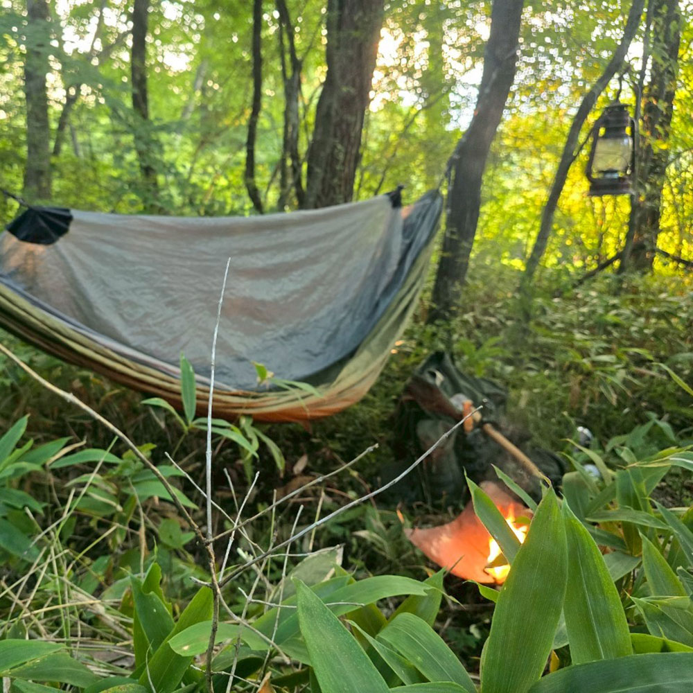 bushcraft campsite tsumagoi nagano japan