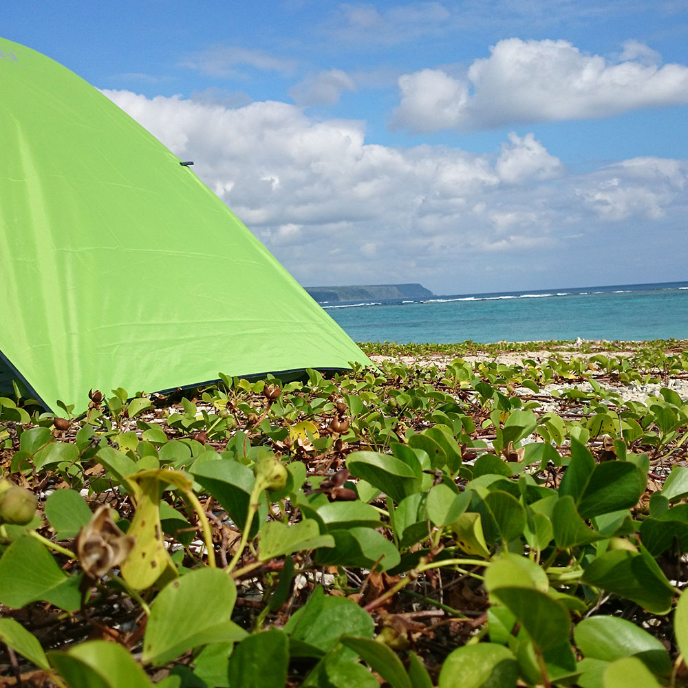 bushcraft campsite uppama beach gesashi higashison  okinawa japan