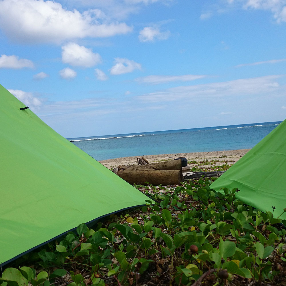 bushcraft campsite uppama beach gesashi higashison  okinawa japan