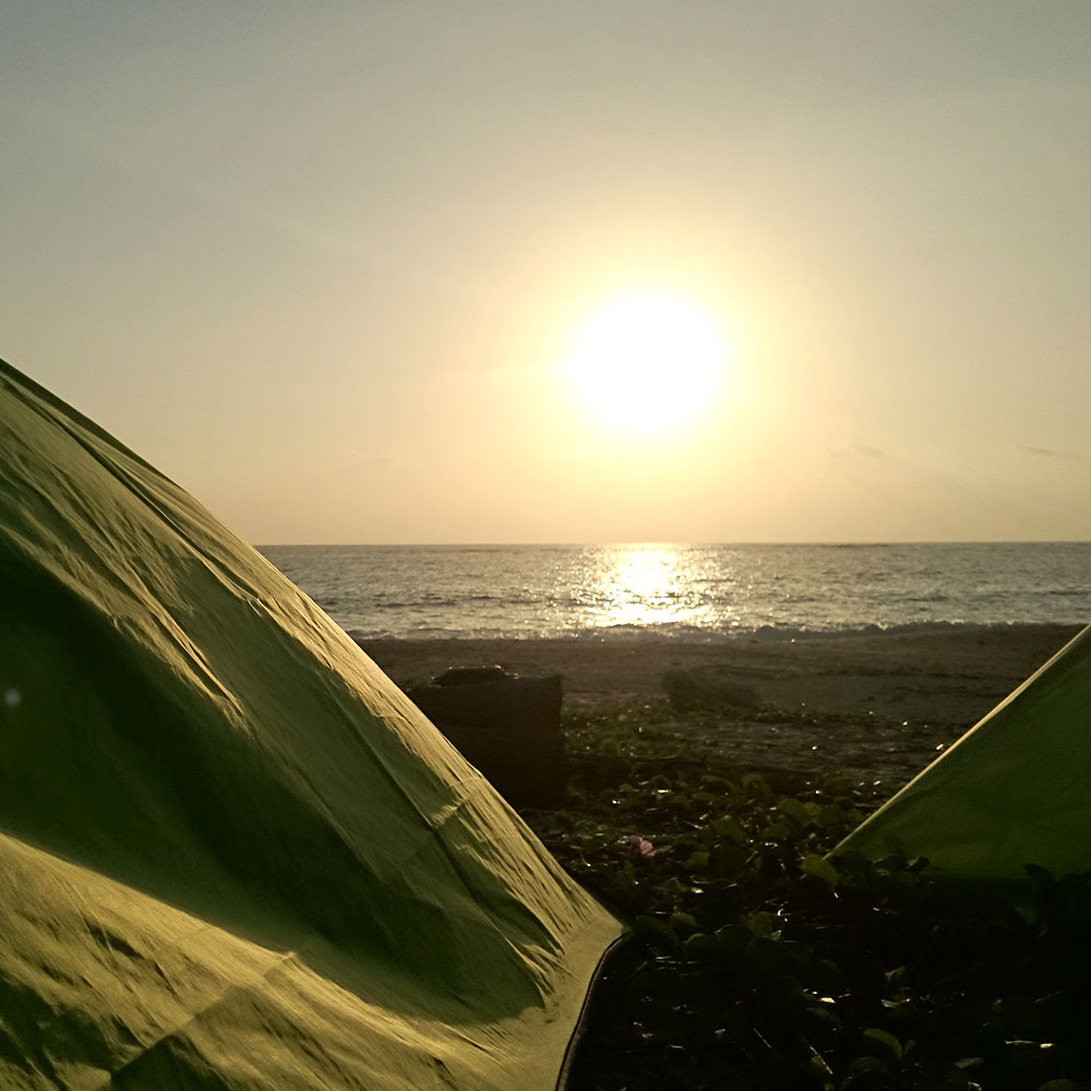 bushcraft campsite uppama beach gesashi higashison  okinawa japan